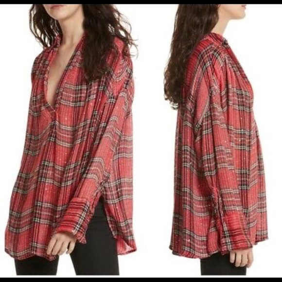Free people red fearless love ❤️ tunic pull over - Picture 2 of 8